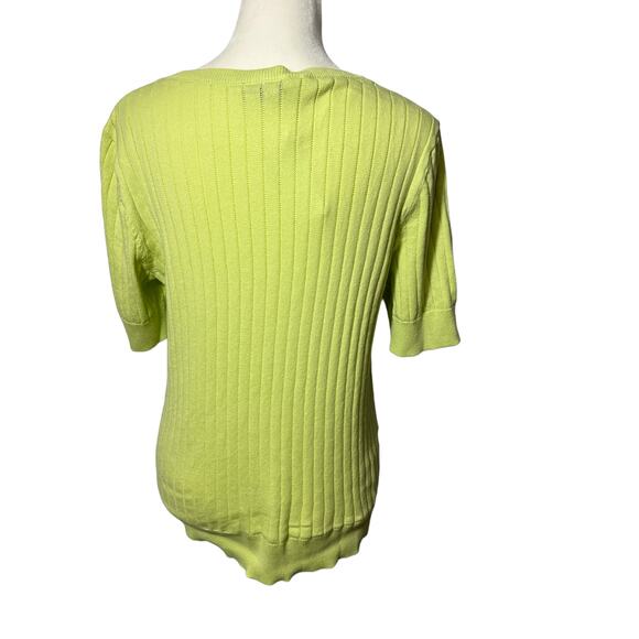 Ann Taylor Bright Green Short Sleeve Sweater NWT - Picture 2 of 12